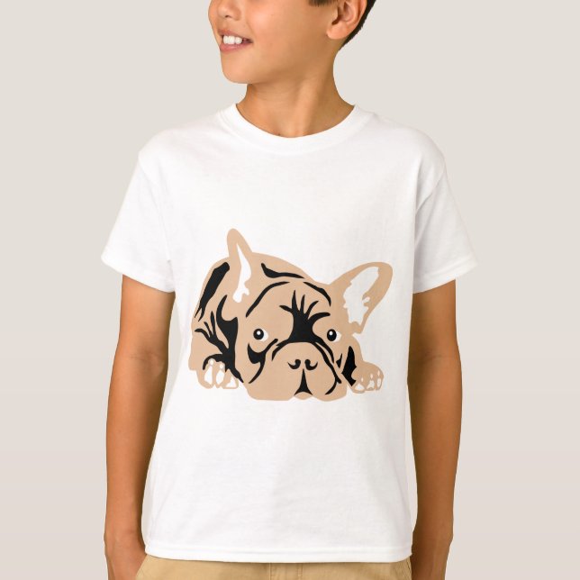 French Bulldog rose T-Shirt (Front)