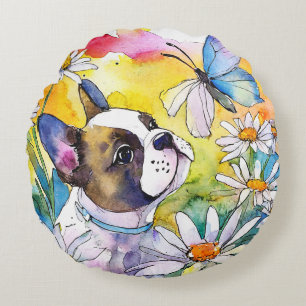 French Bulldog Round Pillow