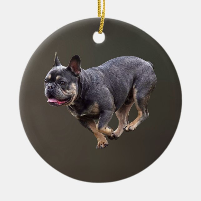 French Bulldog Running Ceramic Ornament (Front)