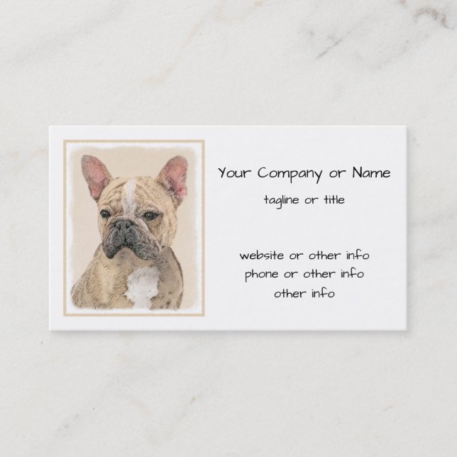 French Bulldog (Sable) Painting - Cute Original Do Business Card (Front)