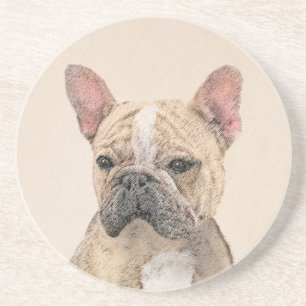 French Bulldog (Sable) Painting - Cute Original Do Coaster