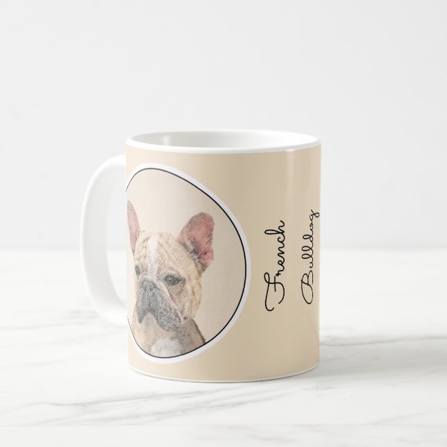 French Bulldog (Sable) Painting - Cute Original Do Coffee Mug (Front Left)