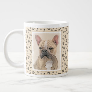 French Bulldog (Sable) Painting - Cute Original Do Large Coffee Mug