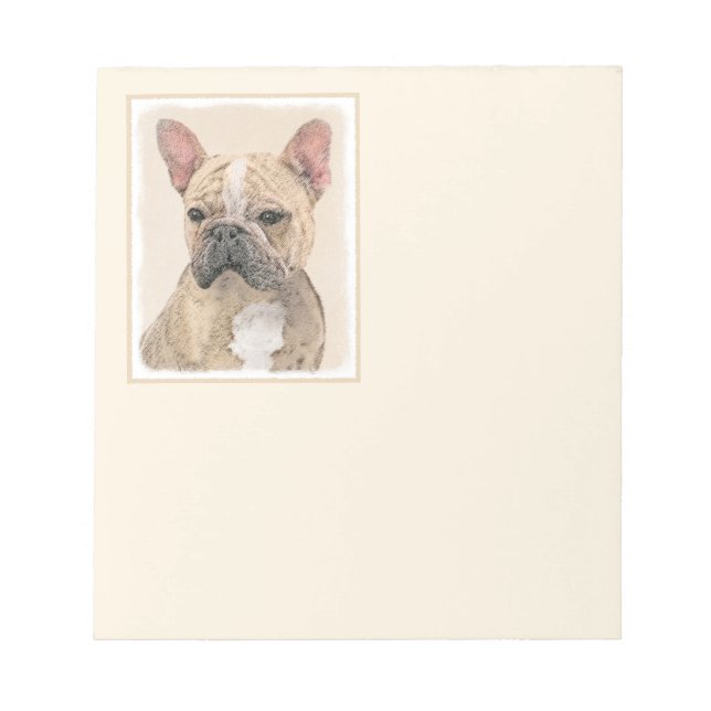 French Bulldog (Sable) Painting - Cute Original Do Notepad (Front)