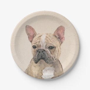 French Bulldog (Sable) Painting - Cute Original Do Paper Plate