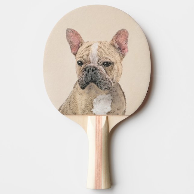 French Bulldog (Sable) Painting - Cute Original Do Ping Pong Paddle (Front)