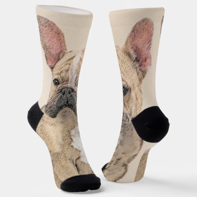 French Bulldog (Sable) Painting - Cute Original Do Socks (Angled)