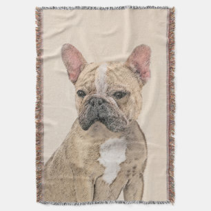 French Bulldog (Sable) Painting - Cute Original Do Throw Blanket