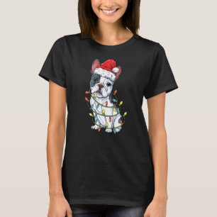 French Bulldog Santa Christmas Tree Lights Xmas B T-Shirt