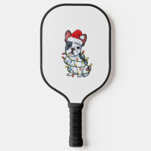 French Bulldog Santa Christmas Tree Lights Xmas Bo Pickleball Paddle