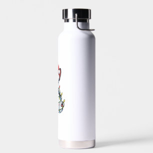 French Bulldog Santa Christmas Tree Lights Xmas Bo Water Bottle