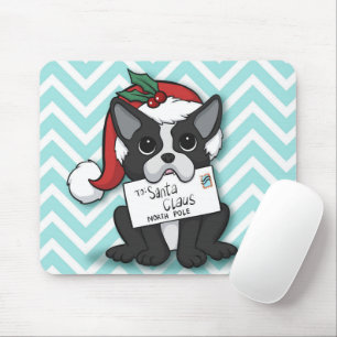 French bulldog Santa Claus Holiday Mouse Pad