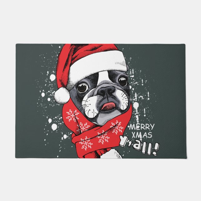 French Bulldog Santa Doormat (Front)