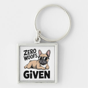 French Bulldog Sarcastic Antisocial Frenchie Dog Keychain