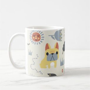 French Bulldog: Scandinavian Floral Repeat. Coffee Mug