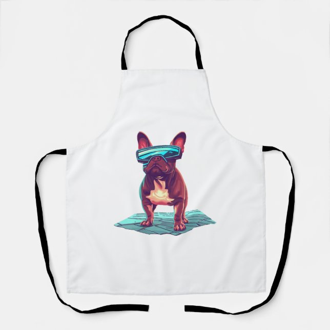 French Bulldog SciFi Wearing Cool Sunglasses Apron (Front)