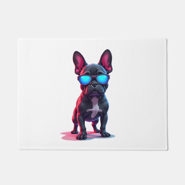 French Bulldog SciFi Wearing Cool Sunglasses Doormat (Front)