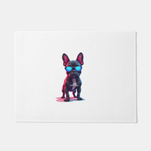 French Bulldog SciFi Wearing Cool Sunglasses Doormat