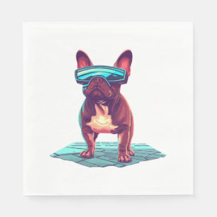 French Bulldog SciFi Wearing Cool Sunglasses Napkin