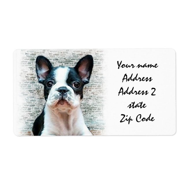 French bulldog shipping label (Front)