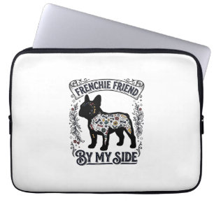 French Bulldog Shirt Vintage Floral Dog Lover Art_ Laptop Sleeve