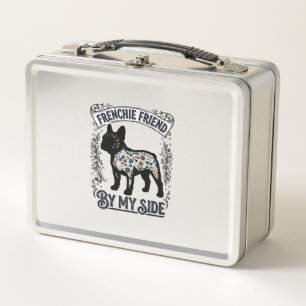French Bulldog Shirt Vintage Floral Dog Lover Art_ Metal Lunch Box