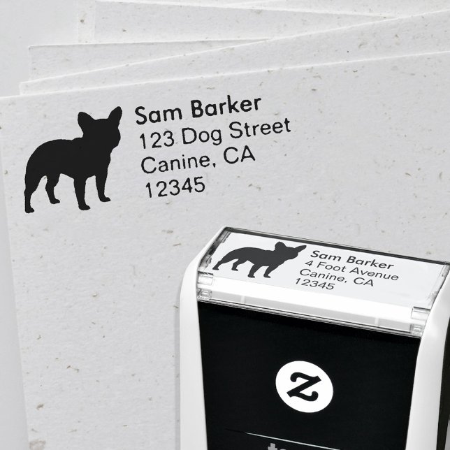 French Bulldog Silhouette Dog Breed Return Address Self-inking Stamp (Creator Uploaded)