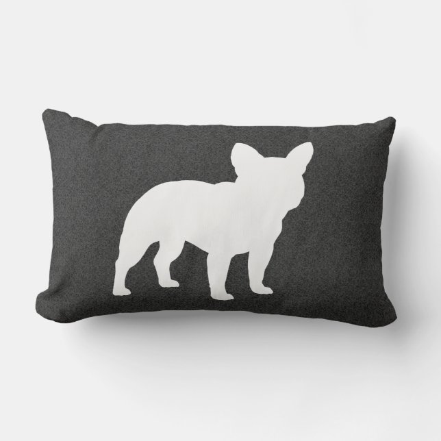 French Bulldog Silhouette Frenchie Dog Lumbar Pillow (Front)