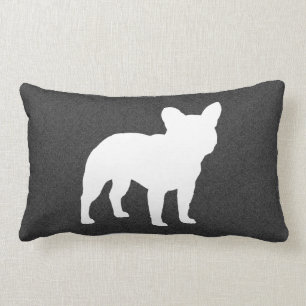 French Bulldog Silhouette Frenchie Dog Lumbar Pillow