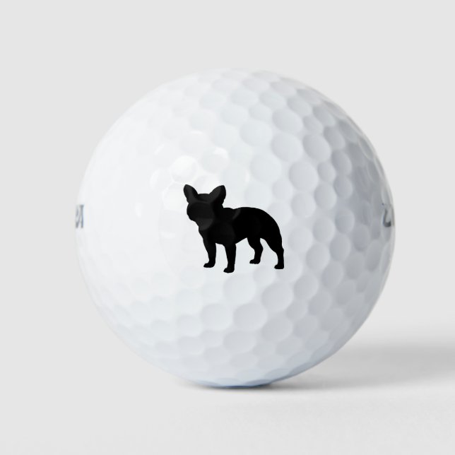 French Bulldog Silhouette Golf Balls (Front)
