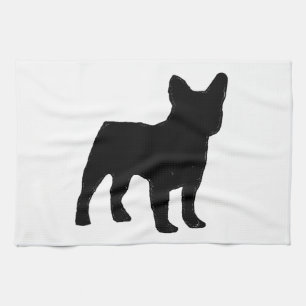 french bulldog silhouette kitchen towel