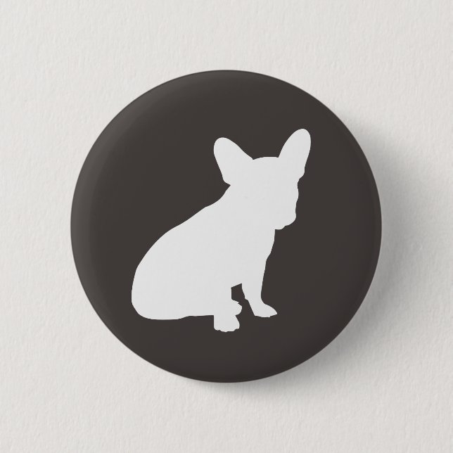 French Bulldog Silhouette Party 2 Inch Round Button (Front)