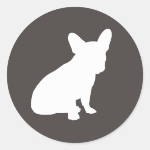 French Bulldog Silhouette Party Classic Round Sticker