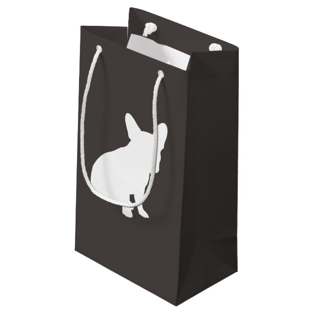 French Bulldog Silhouette Party Small Gift Bag (Back Angled)
