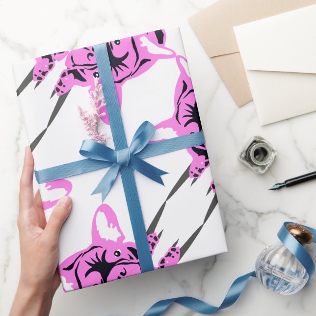 French Bulldog Silhouette variation  Wrapping Paper (Gifting)