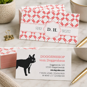 French Bulldog Silhouettes pattern Business Card