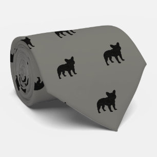 French Bulldog Silhouettes Pattern Dog Lover Tie