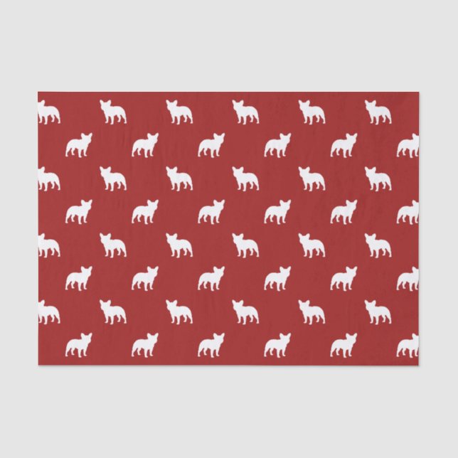 French Bulldog Silhouettes Pattern Tissue Paper (Front)