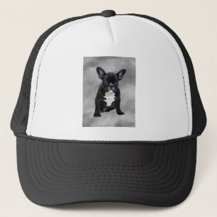 French Bulldog Sitting Watercolor Oil Painting Trucker Hat