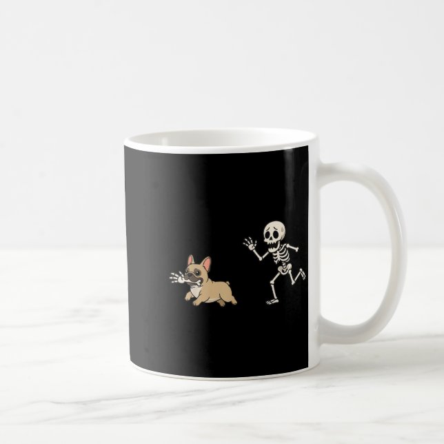 French Bulldog Skeleton Hand Halloween Coffee Mug (Right)