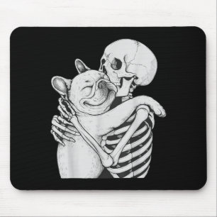 French Bulldog Skeleton Hug Halloween Dog Lover Mouse Pad