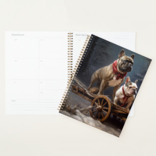 French Bulldog Snowy Sleigh Christmas Decor Planner