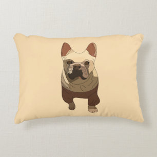 French Bulldog, Soft Peach Accent Pillow