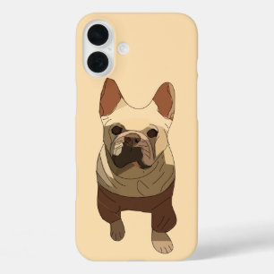 French Bulldog, Soft Peach iPhone 16 Plus Case