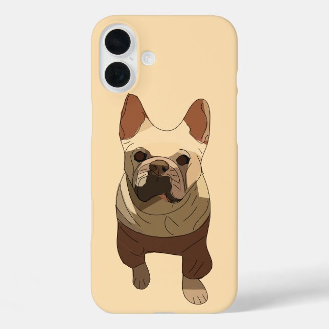 French Bulldog, Soft Peach Case-Mate iPhone Case (Back)