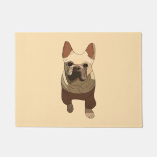 French Bulldog, Soft Peach Doormat