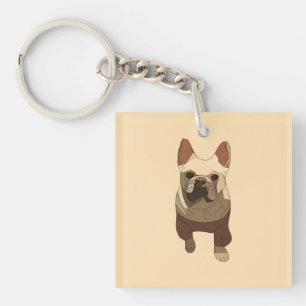 French Bulldog, Soft Peach Keychain