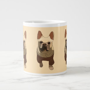 French Bulldog, Soft Peach Large Coffee Mug