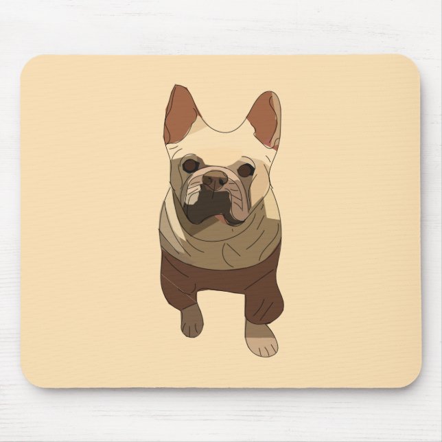 French Bulldog, Soft Peach Mouse Pad (Front)