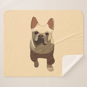 French Bulldog, Soft Peach Sherpa Blanket